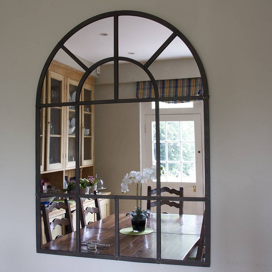 Metal Framed Wall Mirrors With Regard To Favorite Metal Arch Mirror (View 4 of 20)