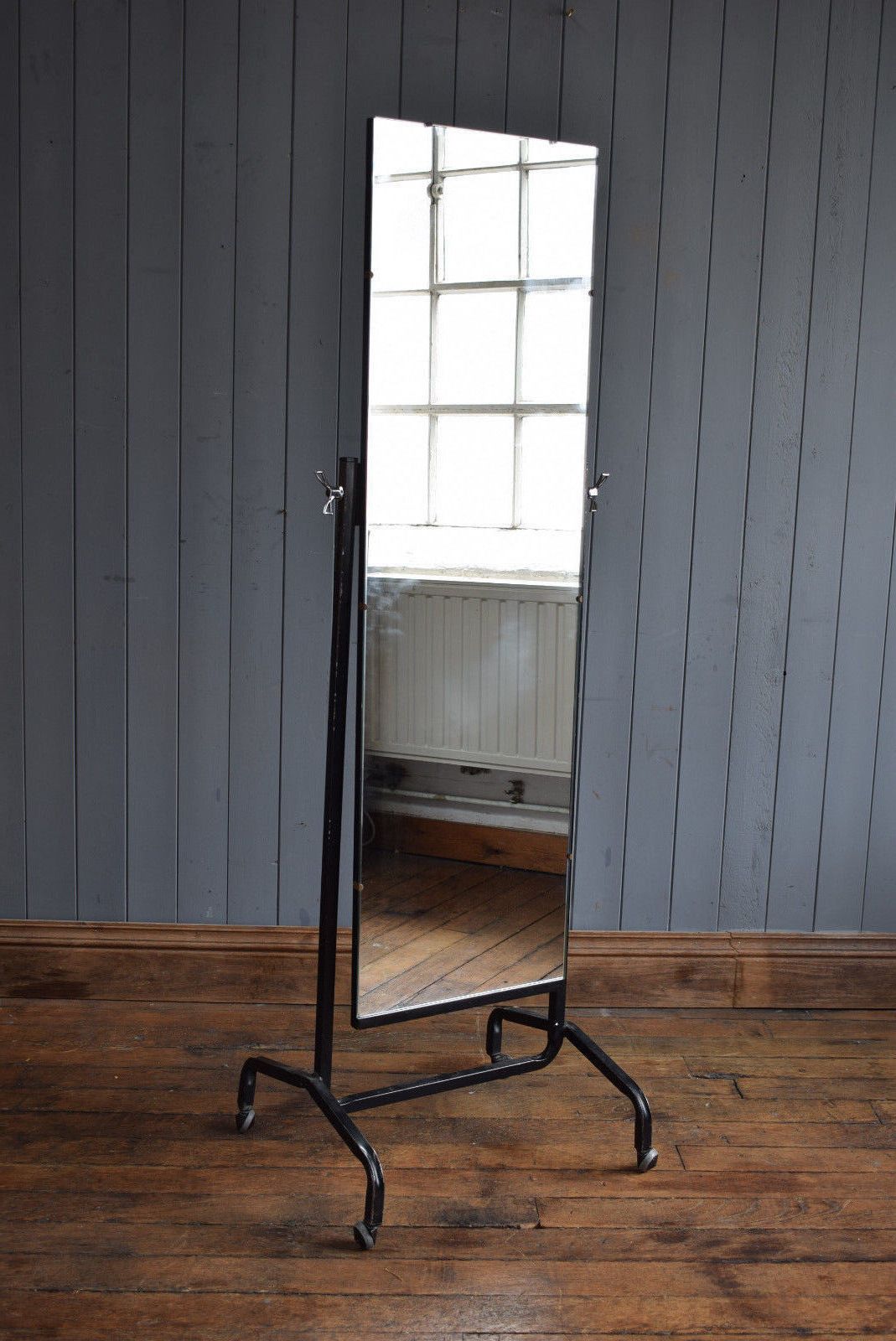 Mid Century Metal Freestanding Full Length Cheval Mirror Industrial Intended For Most Current Industrial Full Length Mirrors (View 20 of 20)