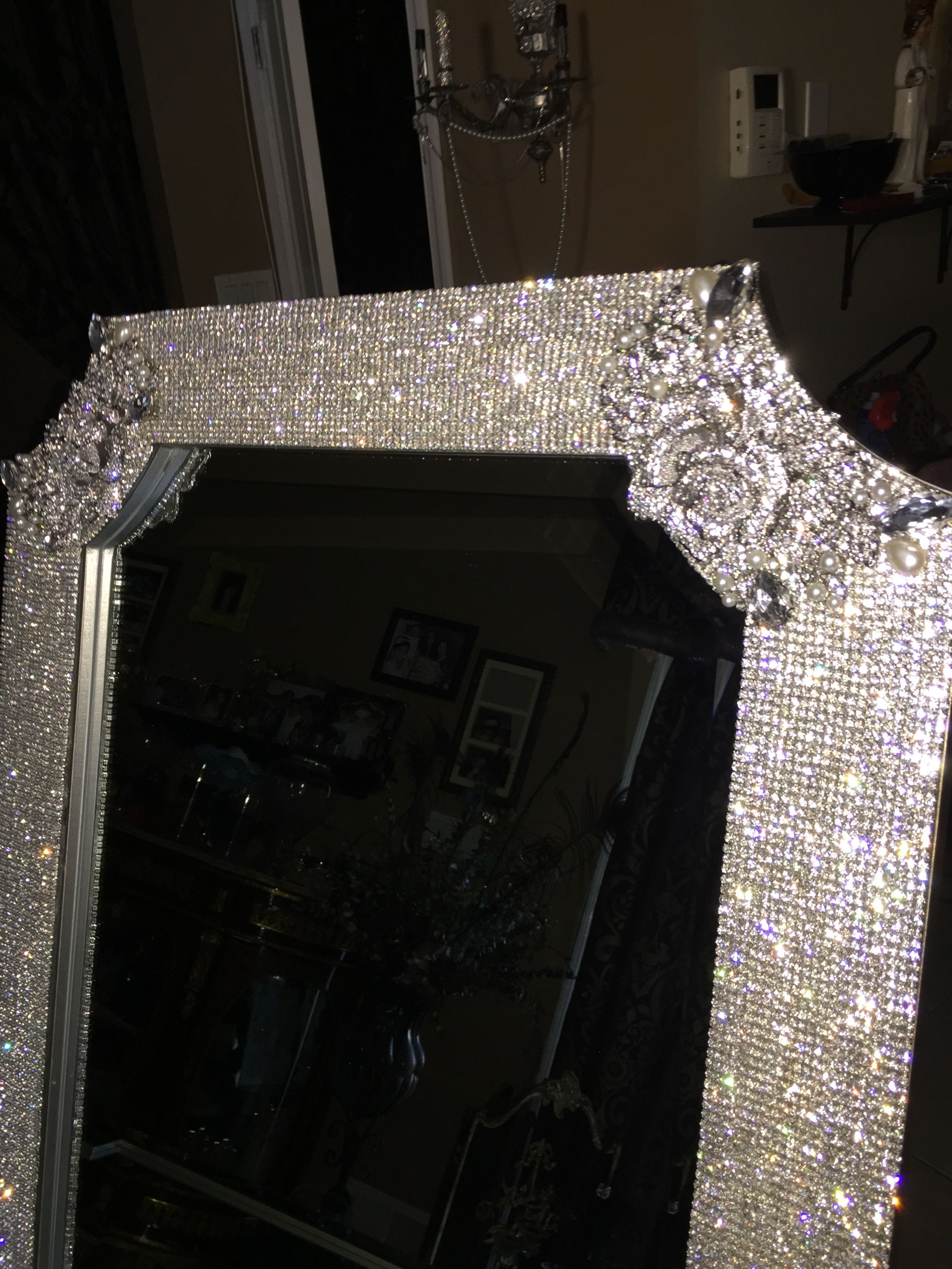 Mirror, Glam Inside Widely Used Rhinestone Wall Mirrors (View 8 of 20)