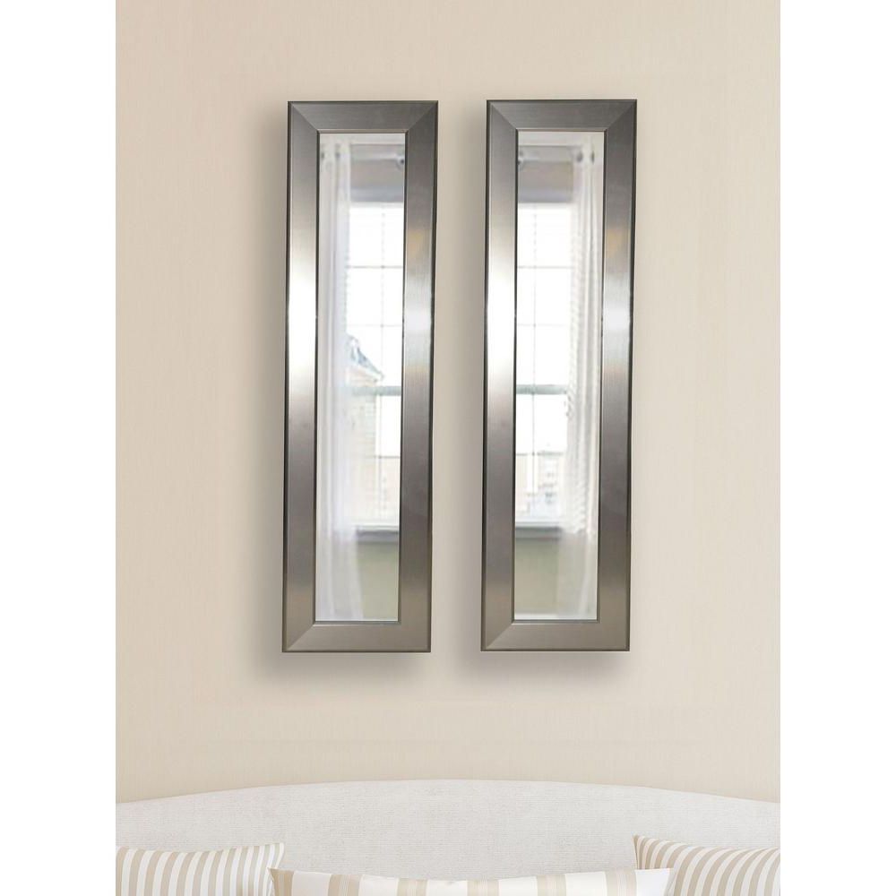Most Current 14 In. X 38 In. Silver Rounded Wall Mirror (set Of 2 Panels) Regarding Round Wall Mirror Sets (Photo 10 of 20)