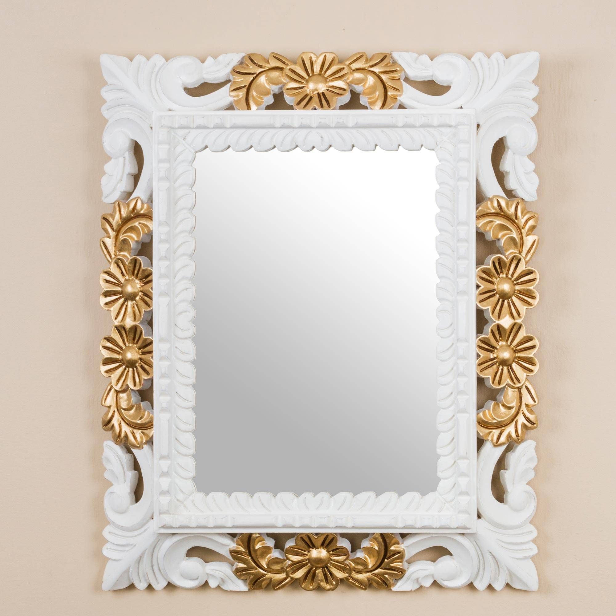 Most Current Princess Wall Mirrors Regarding Antiqued Rectangular Mohena Wood Wall Mirror From Peru, 'princess' (View 14 of 20)