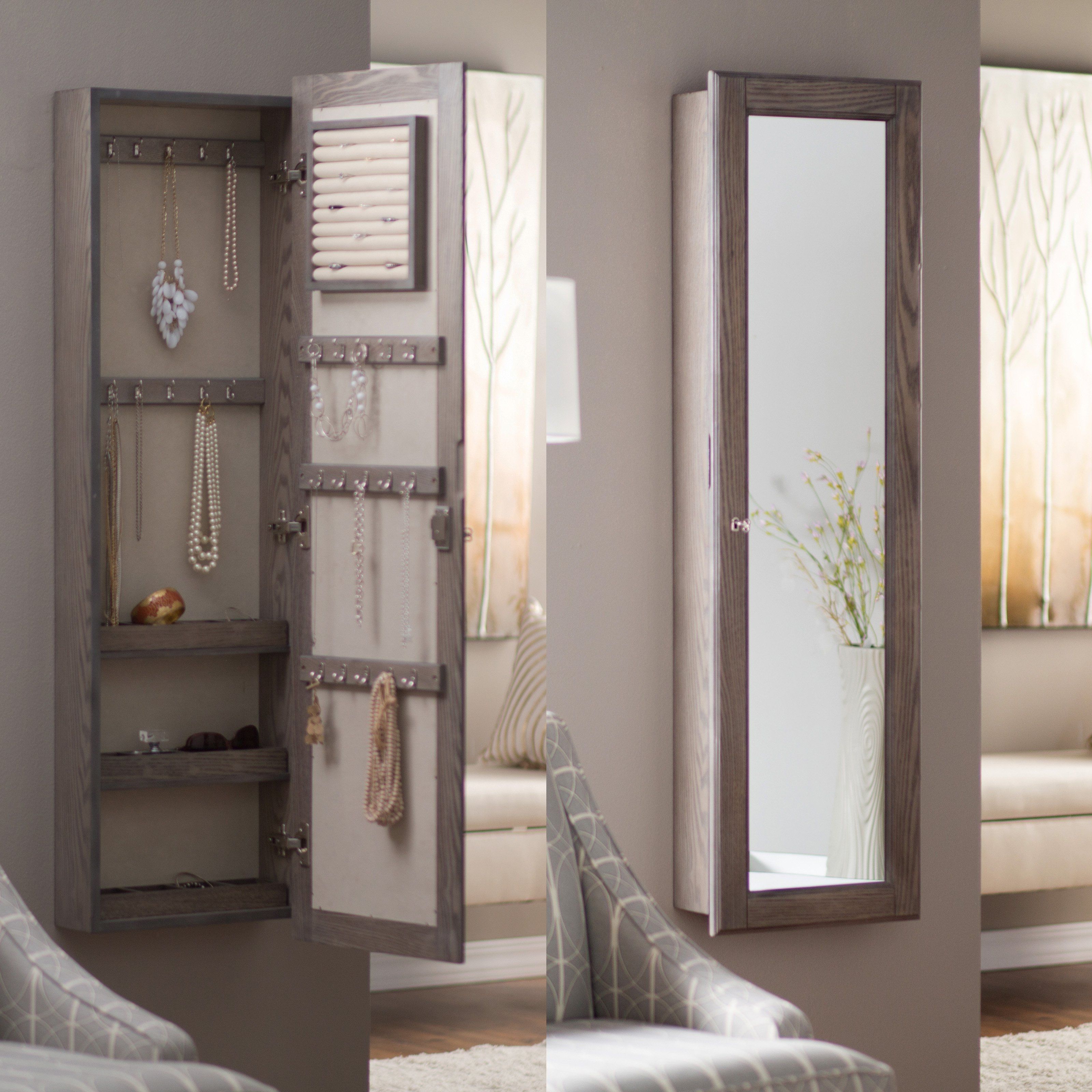 Most Current Wall Mirrors With Jewelry Storage Pertaining To Full Length Wall Mirror Jewelry Armoire (View 3 of 20)