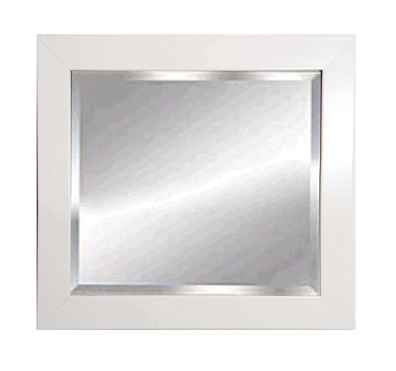 Most Popular American Made Accent Wall Mirrors With Regard To American Made Rayne Glossy White Beveled Wall Mirror, 27.5 X  (View 14 of 20)