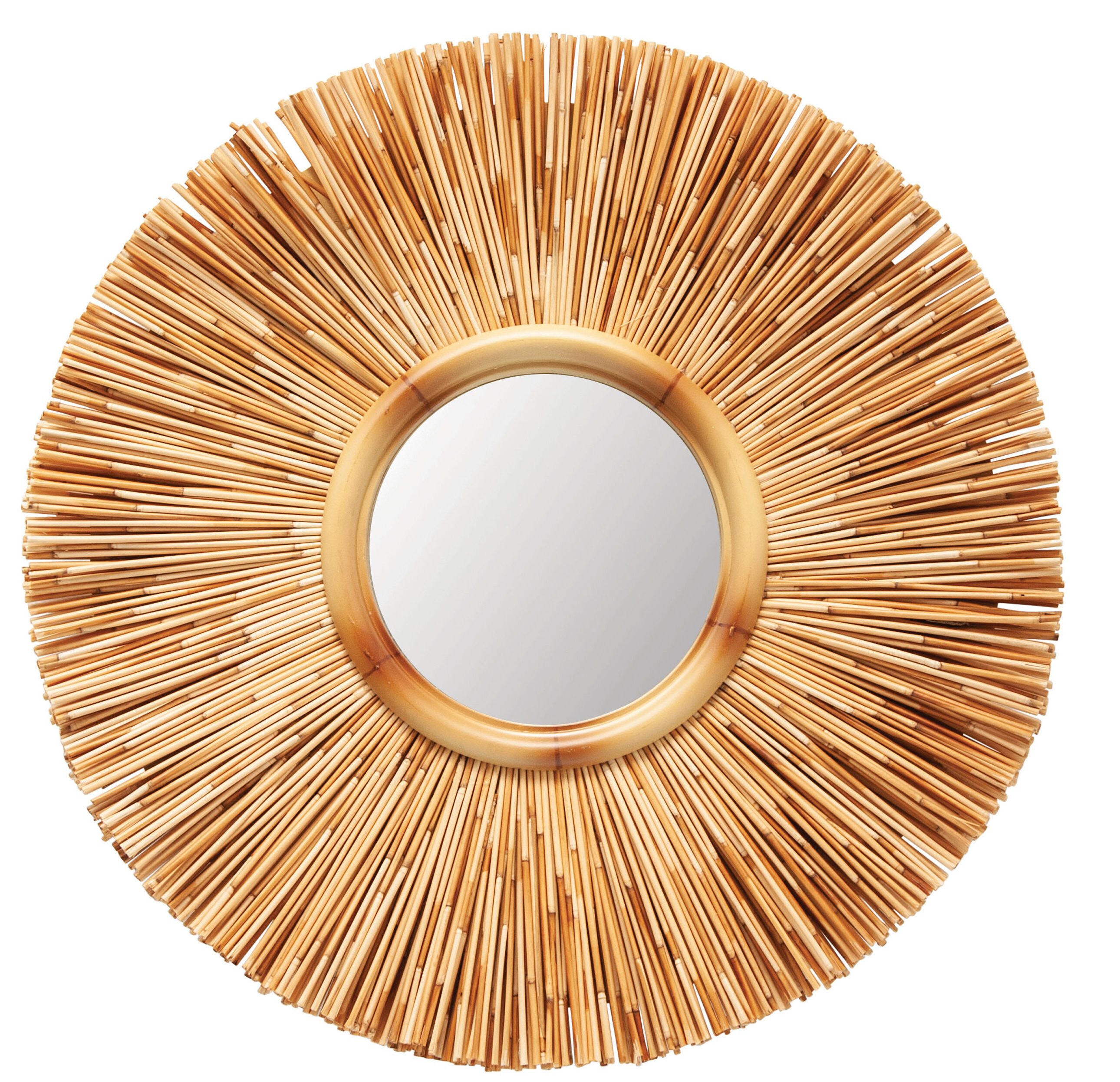 Most Popular Kluesner Round Reed Cottage Wall Mirror Regarding Karn Vertical Round Resin Wall Mirrors (View 18 of 20)