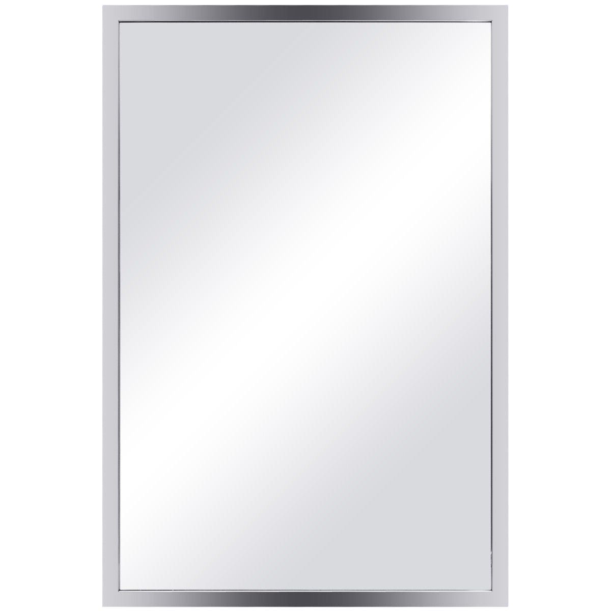 Most Popular Metal Framed Wall Mirrors For Costway 24'' X 36'' Large Rectangular Wall Mirror Stainless Steel Frame  Floating Glass (View 8 of 20)