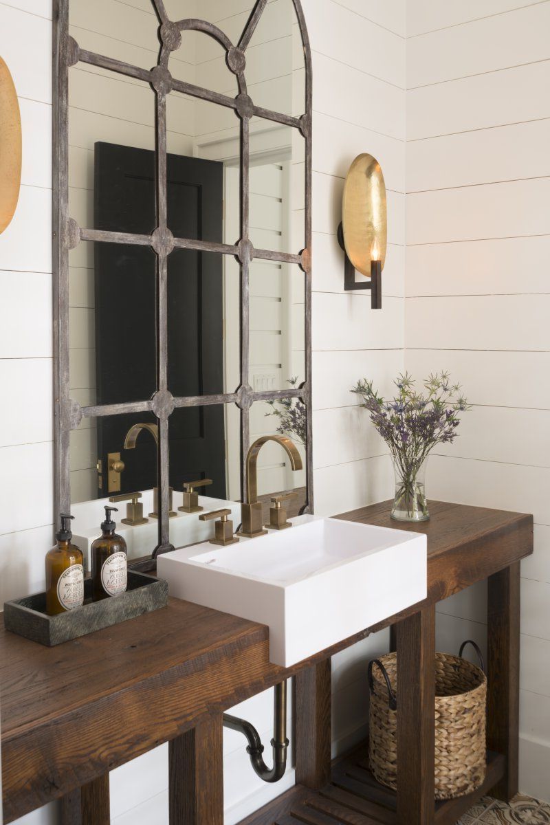 Most Recent Industrial Modern & Contemporary Wall Mirrors Regarding Beautiful Rustic Industrial Bathroom Design (View 16 of 20)