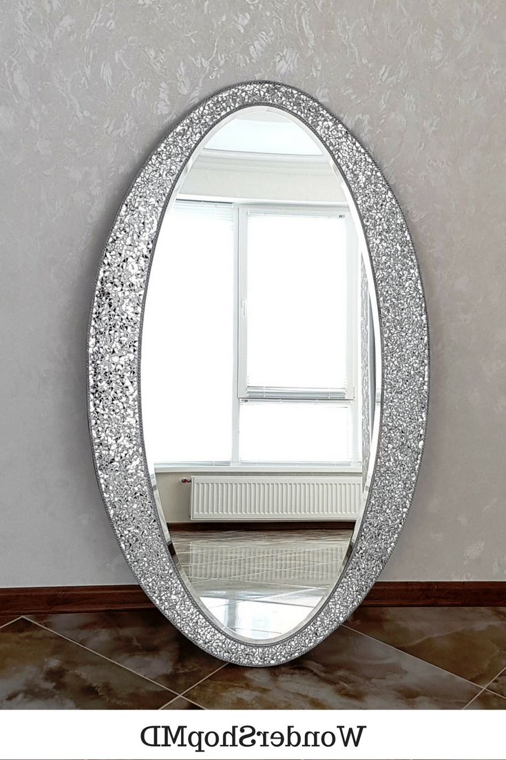 Most Recent Large Wall Mirror 43" X 25"/ Oval Wall Mirror/ Mirror With In Large Oval Wall Mirrors (View 8 of 20)