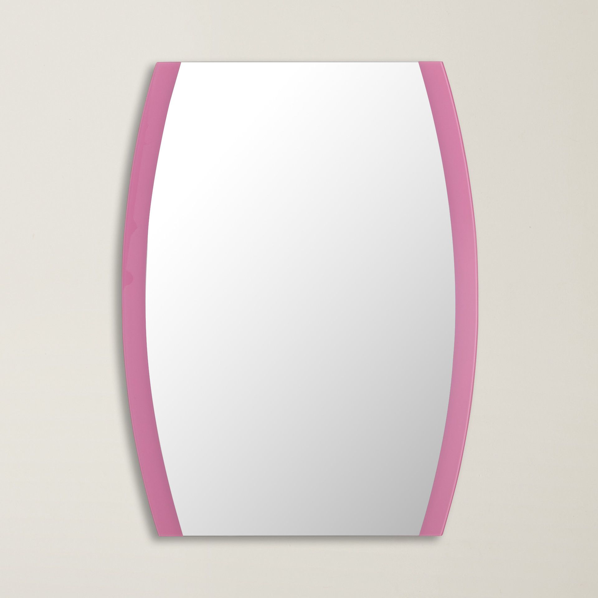 Most Recent Pink Wall Mirrors Regarding Brayden Studio Pink Framed Wall Mirror & Reviews (View 18 of 20)
