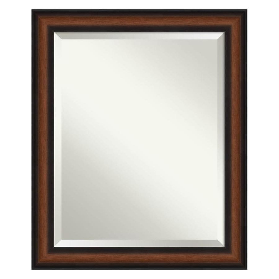 Most Recent Walnut Wall Mirrors Inside Amanti Art Yale Walnut Bathroom Vanity Wall Mirror At Lowes (View 11 of 20)