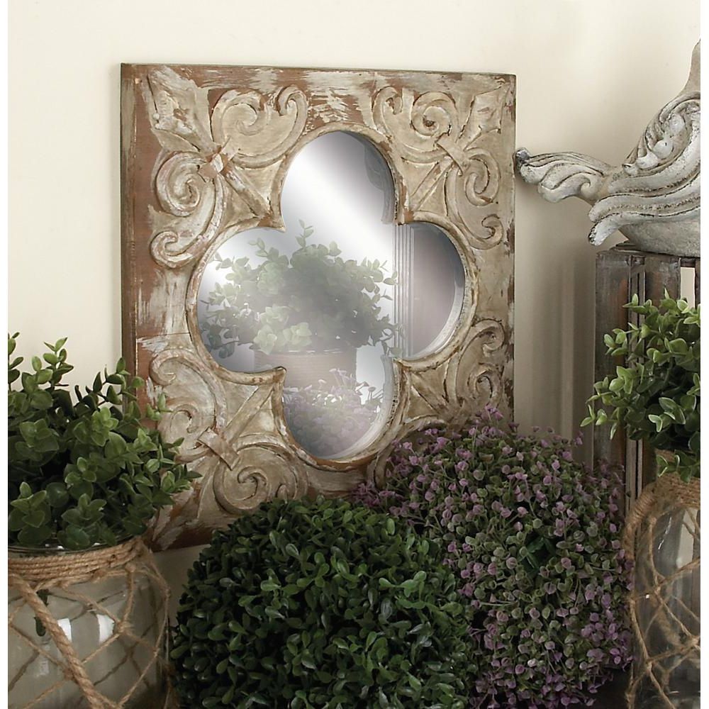 Most Recently Released Green Wall Mirrors With Scalloped Edged Red, Beige And Green With Rust Wall Mirrors (set Of 3) (View 20 of 20)