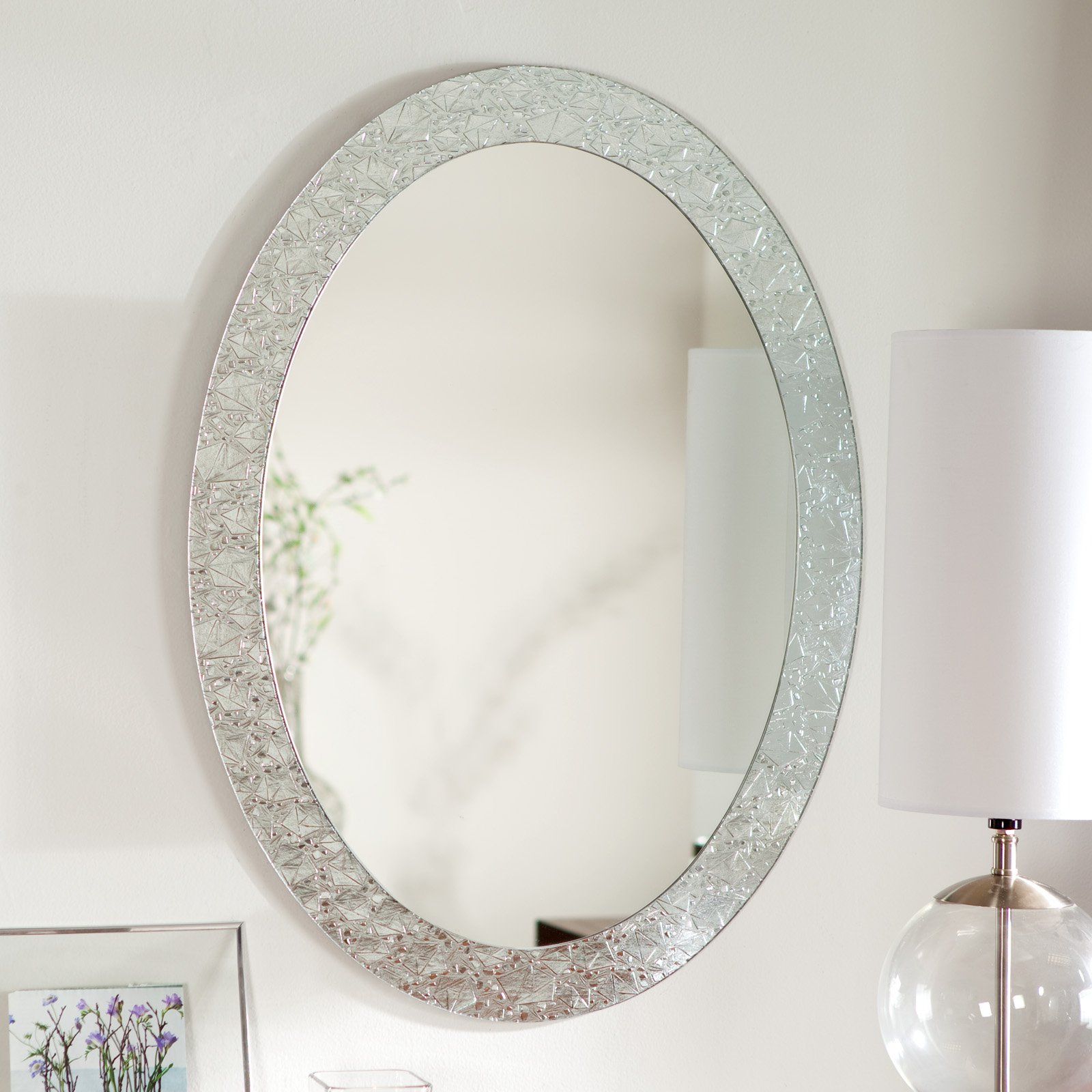 Most Up To Date Brushed Nickel Wall Mirrors With Regard To Oval Bathroom Mirror Brushed Nickel – Bathroom Design Ideas (View 11 of 14)