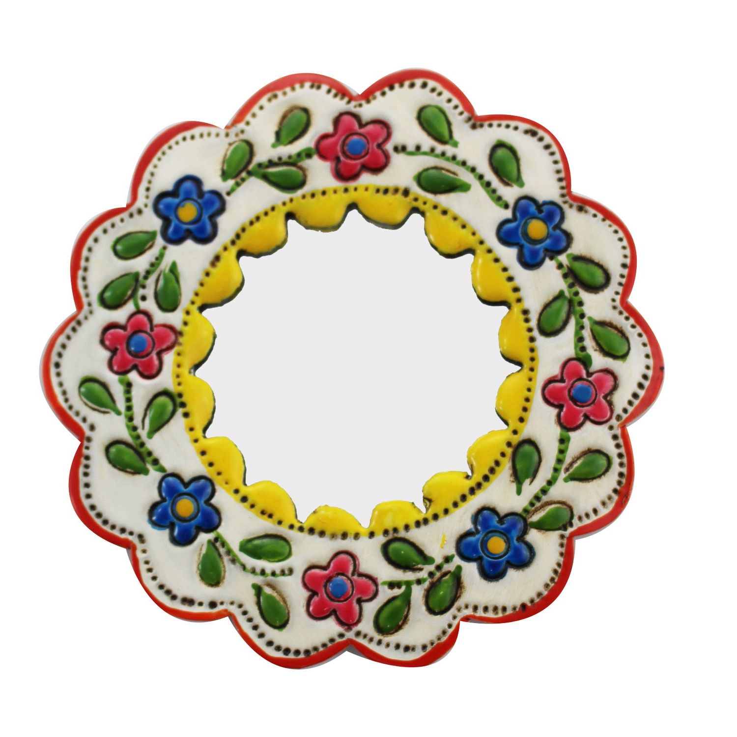 Most Up To Date Small Round Decorative Wall Mirrors Pertaining To Decorative Wall Mirror Small Yellow And White – Round Kaufen (View 15 of 20)