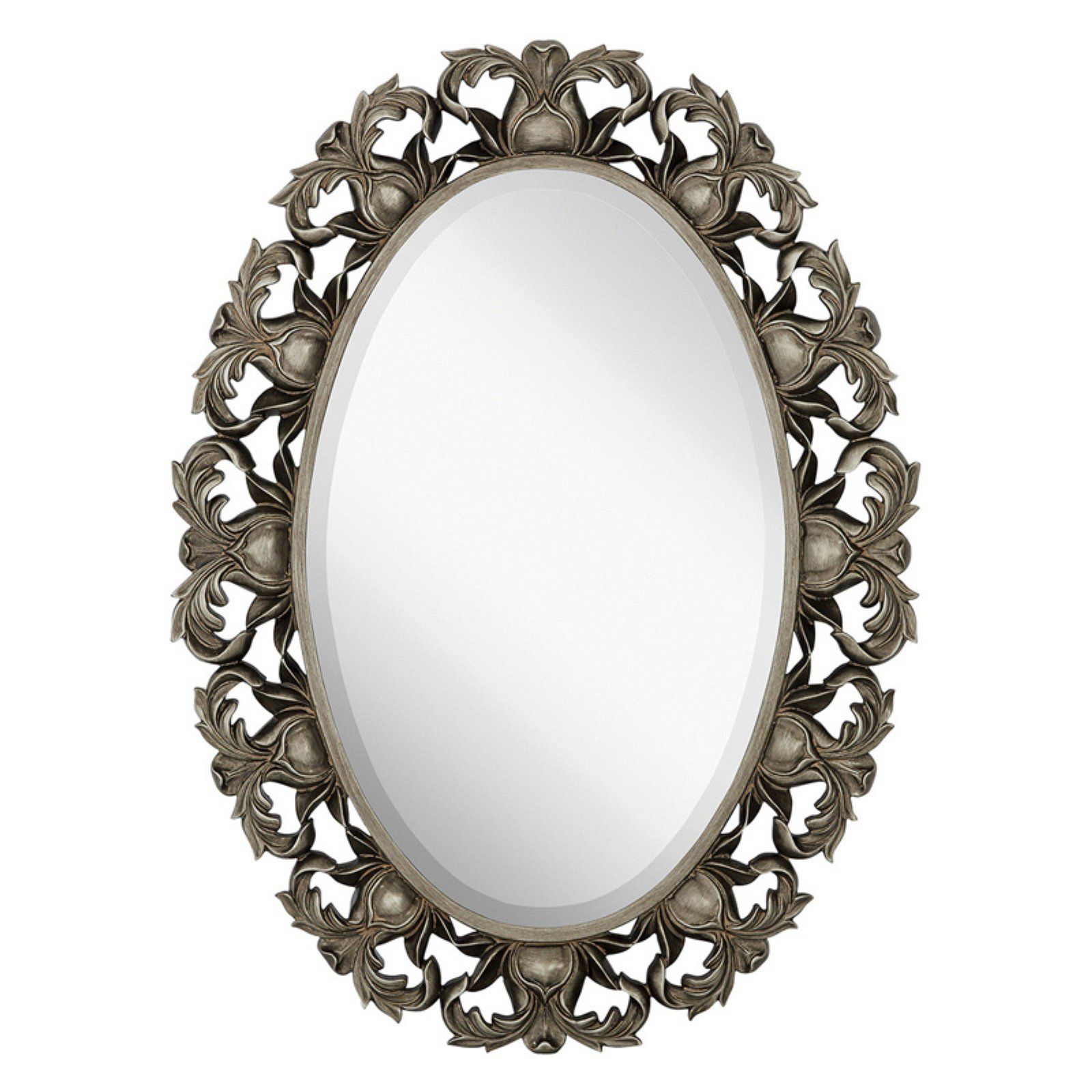 Newest Oval Metallic Accent Mirrors In Majestic Mirror Oval Beveled Glass Framed Accent Wall Mirror – 34w X (View 15 of 20)