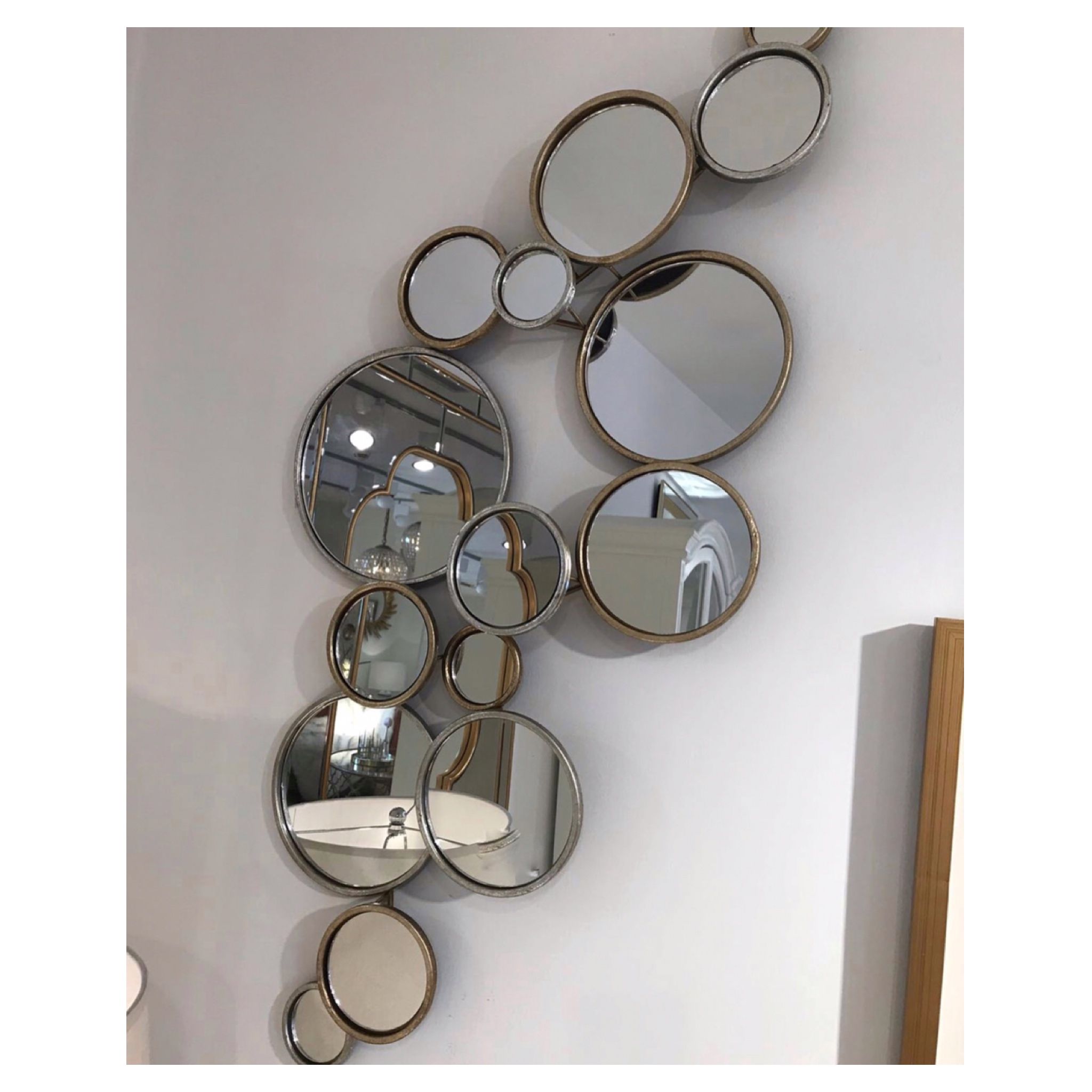 Newest Round 15 Circles Gold Wall Mirror Intended For Funky Wall Mirrors (View 11 of 20)