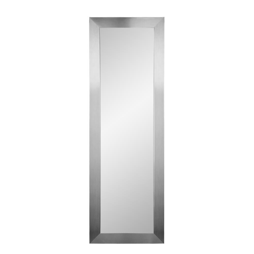 Newest Slim Wall Mirrors Regarding Brandtworks Modern Silver Slim Wall Mirror Bm1thin L3 – The Home Depot (View 11 of 20)