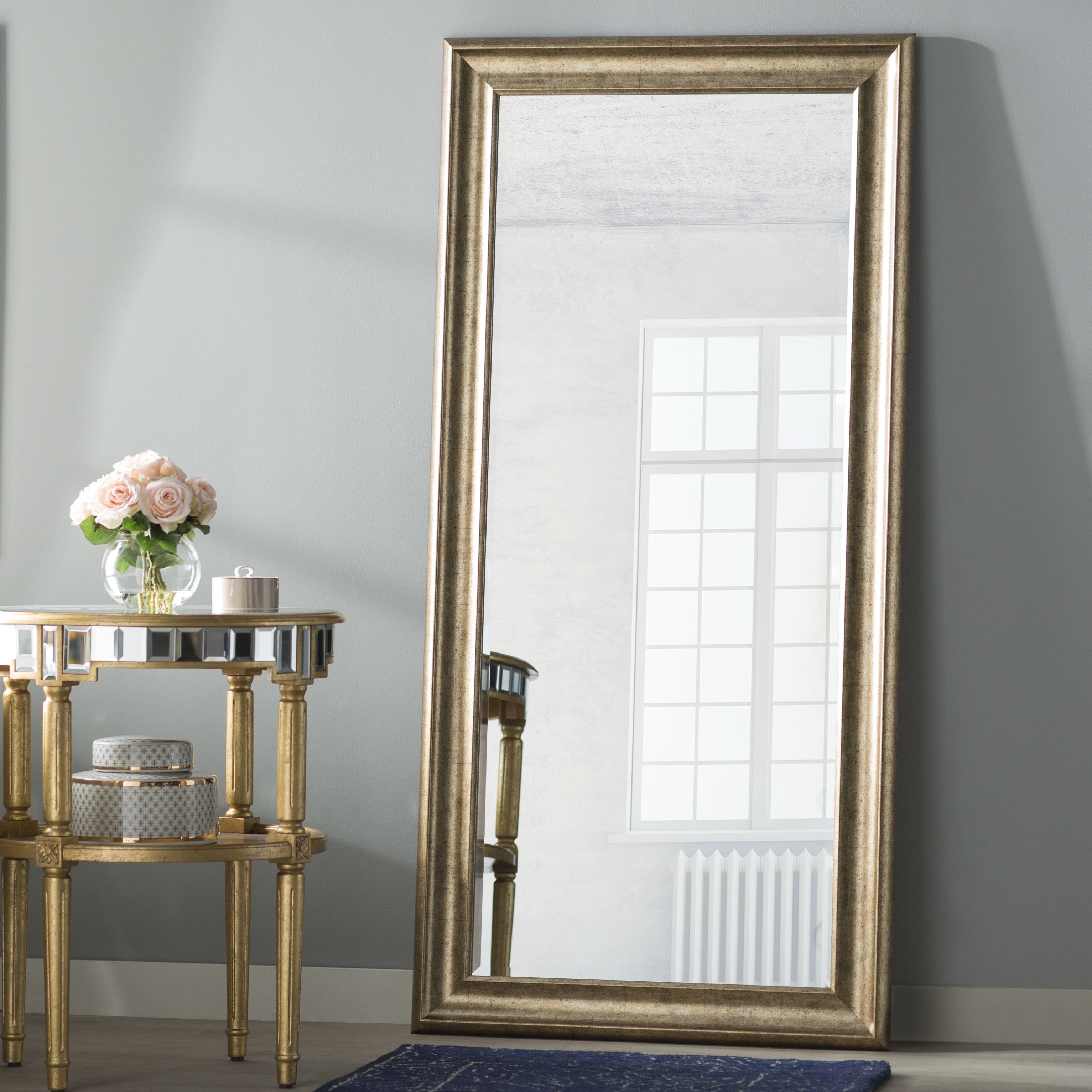 Northcutt Full Length Mirror Pertaining To Newest Hogge Modern Brushed Nickel Large Frame Wall Mirrors (View 3 of 20)