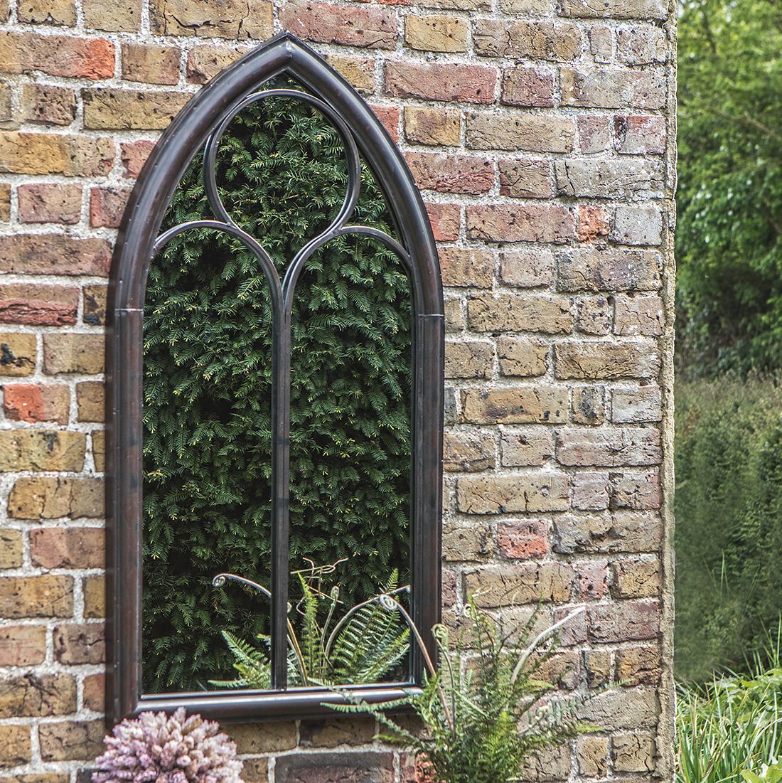 Outdoor Wall Mirrors Pertaining To Trendy Black Chapel Garden Mirror (View 17 of 20)