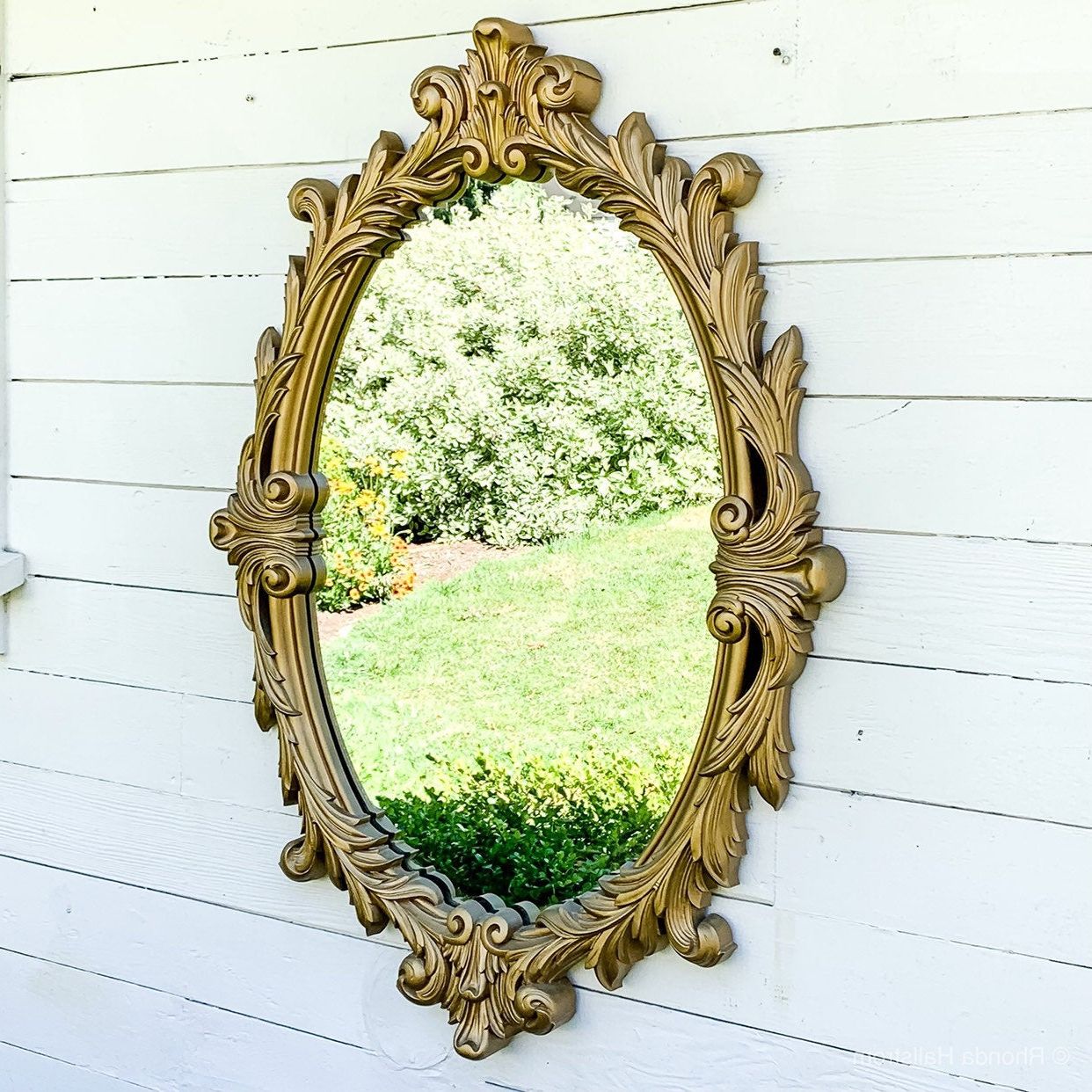 Oval Bathroom Wall Mirrors For Latest Oval Wall Mirror, Bathroom Vanity Mirror ,french Farmhouse Decor, Gold  Mirror, Oval Mirror, Free Shipping (View 20 of 20)