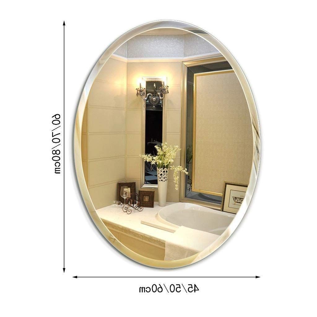Oval Bathroom Wall Mirrors Pertaining To Favorite Amazon: Bathroom Wall Mirror,oval Wall Mirror, Beveled (View 9 of 20)