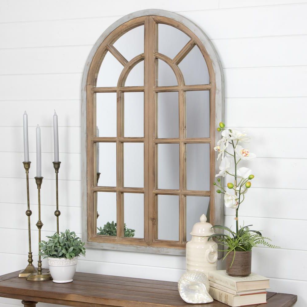 Popular Arched Wall Mirrors Throughout Aspire Home Accents Athena Farmhouse Arch Wall Mirror In  (View 11 of 20)