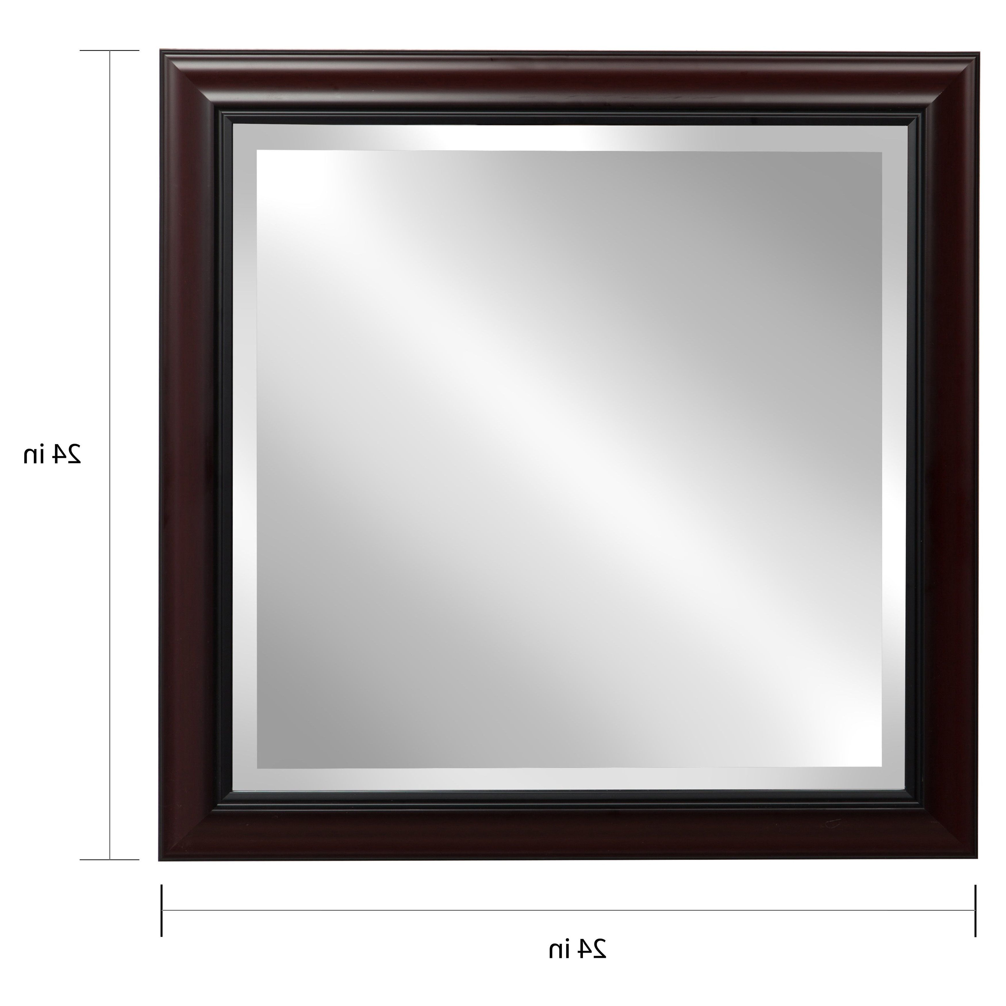 Popular Designovation Dalat Cherry Framed Beveled Wall Mirror Regarding Cherry Wood Framed Wall Mirrors (View 4 of 20)