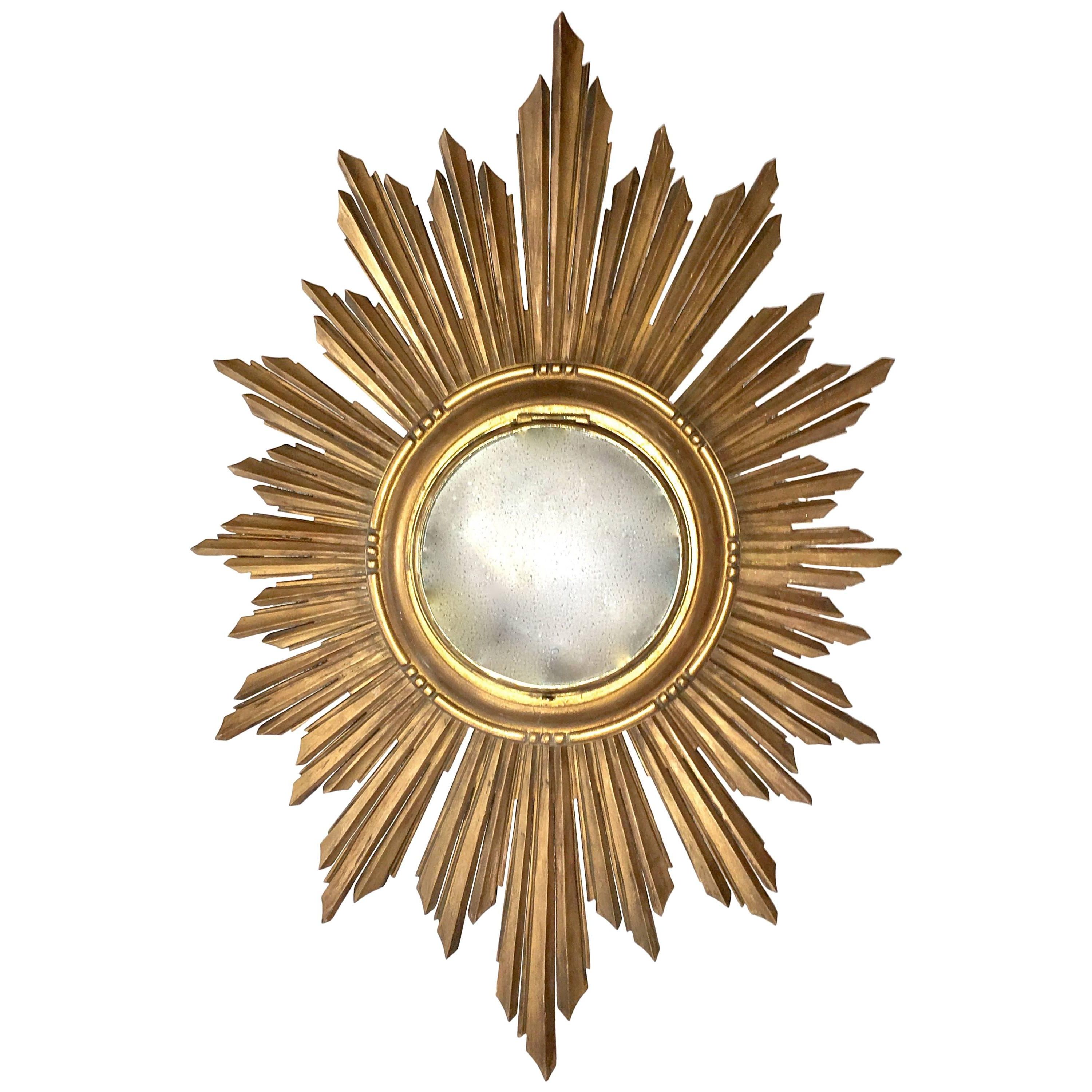Popular French Soleil Sunburst Giltwood Carved Wall Mirror Pertaining To Soleil Wall Mirrors (View 7 of 20)