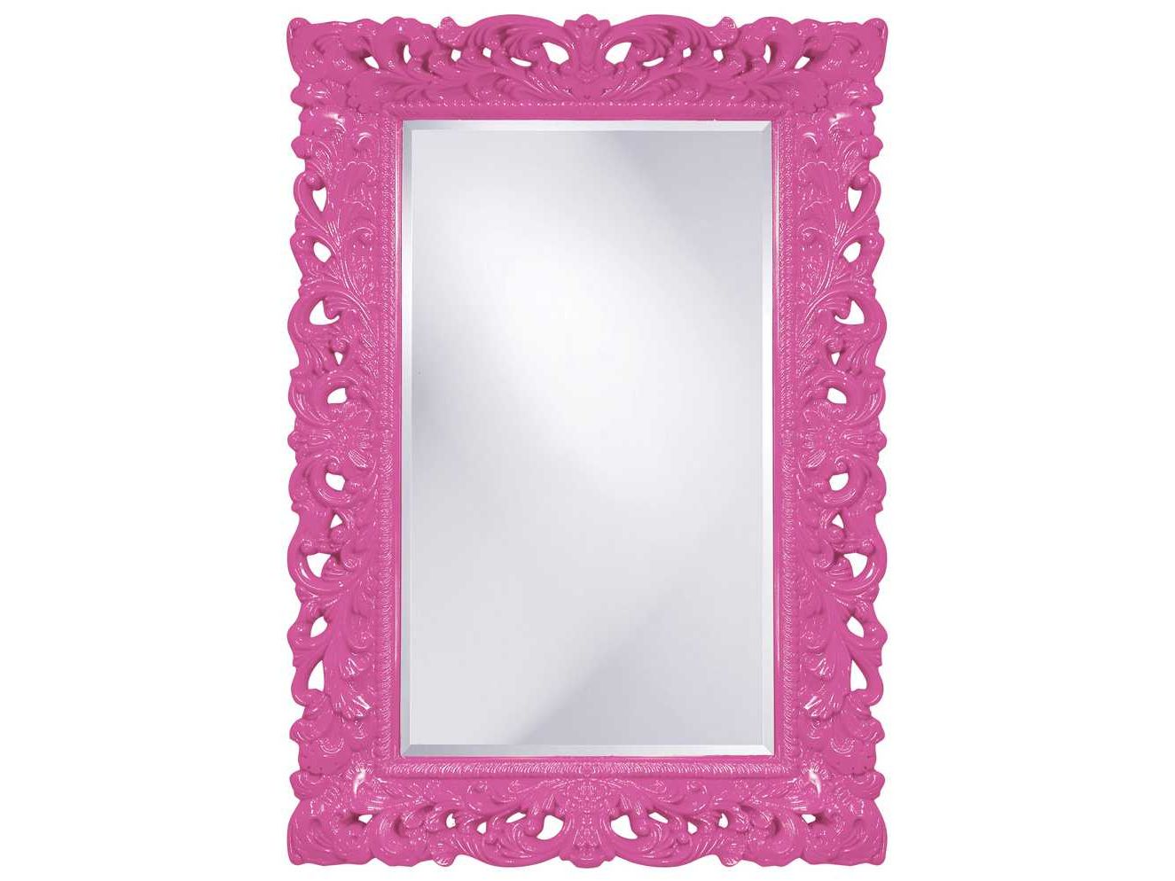 Popular Howard Elliott Barcelona 32 X 46 Hot Pink Wall Mirror Regarding Pink Wall Mirrors (View 8 of 20)