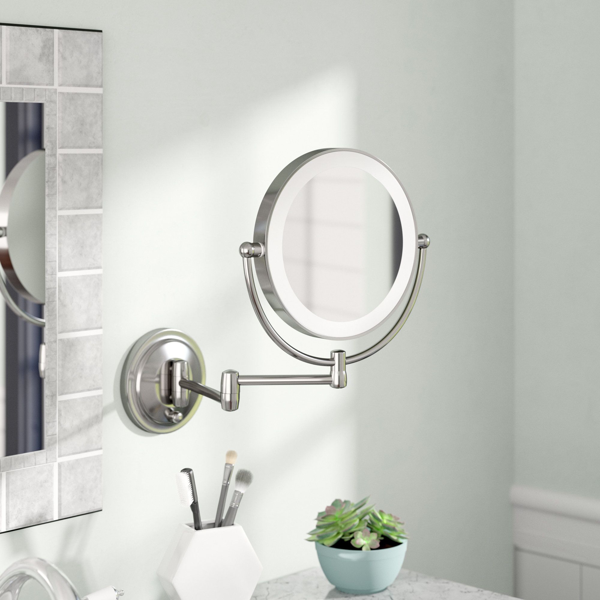 Preferred Capri Dual Led Lighted Wall Mirror Pertaining To Lighted Wall Mirrors (View 7 of 20)