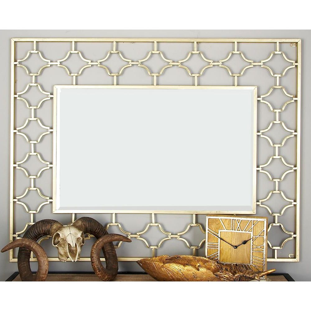 Preferred Modern Rectangular Gold Quatrefoil Wall Mirror Intended For Modern Rectangular Wall Mirrors (View 2 of 20)