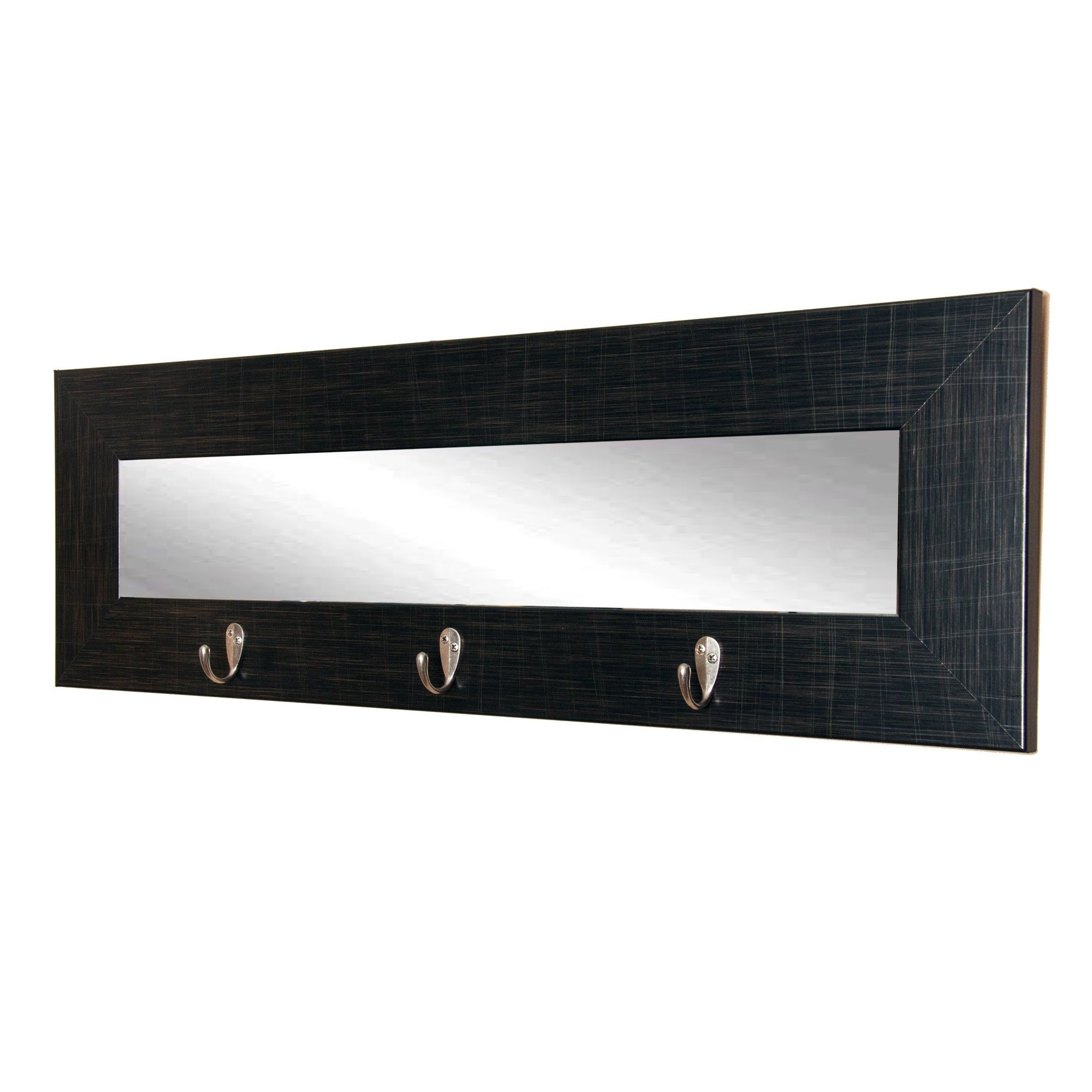 Preferred Wall Mirror With Coat Hooks In Brandtworks Last Look Scratched Black Framed Wall Mirror With Coat Hooks  32.5''x  (View 18 of 20)