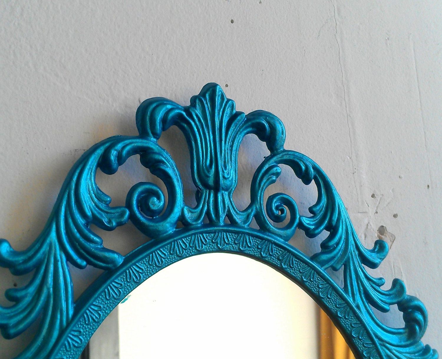 Princess Wall Mirror, Decorative 1310 Inch Vintage Frame In Shimmering  Aqua, Teal Home Decor For Trendy Princess Wall Mirrors (View 5 of 20)