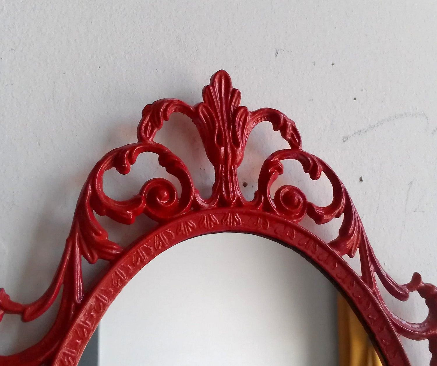 Princess Wall Mirrors Intended For Current Princess Wall Mirror – Ornate Oval Frame In Ruby Red – 107 Inches (View 13 of 20)