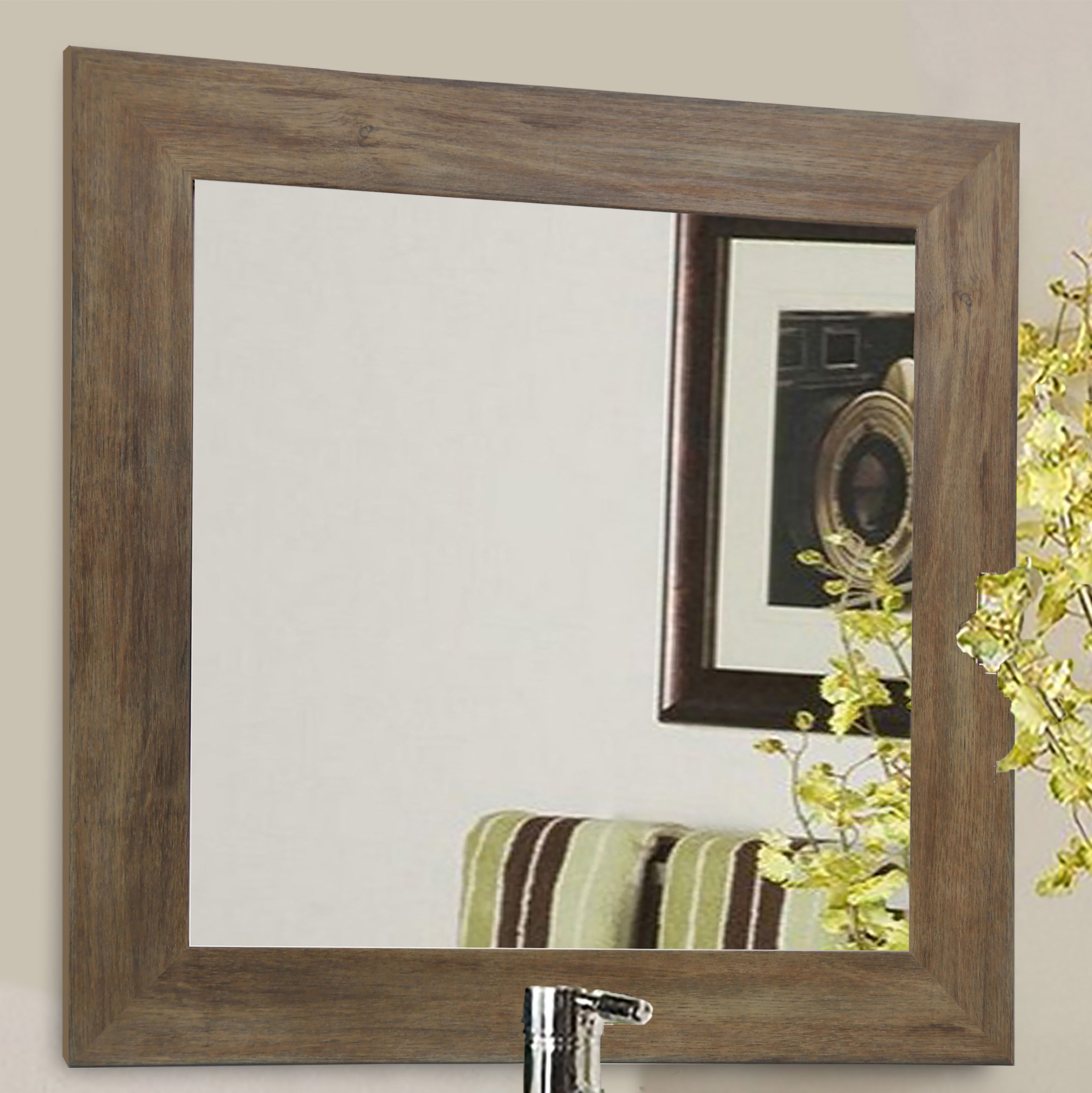 Rayne Mirrors Barnwood Wall Accent Mirror Within Most Recent Janie Rectangular Wall Mirrors (View 13 of 20)