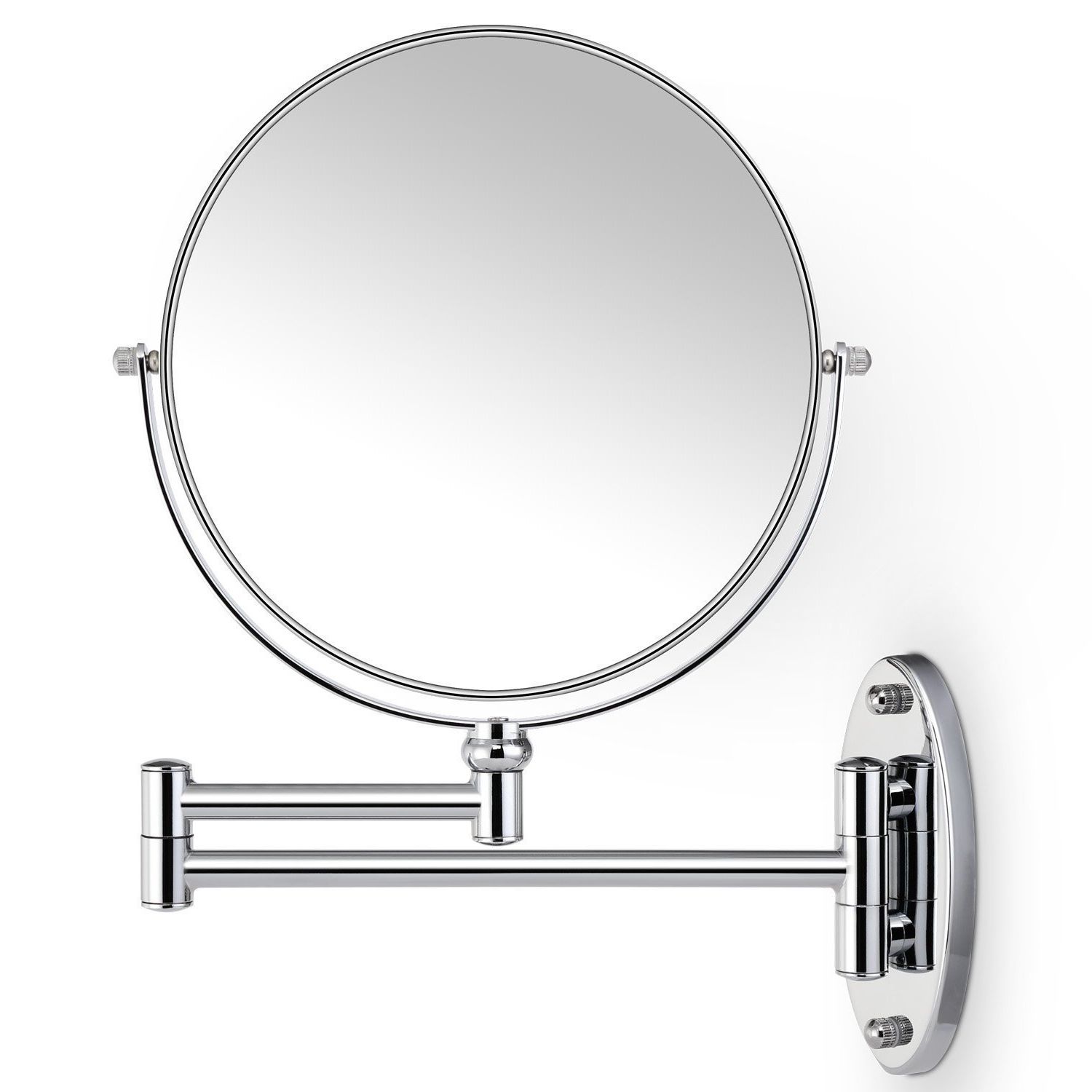 Recent Extendable Wall Mirrors With Regard To Cosprof Bathroom Mirror 10x/1x Magnification Double Sided 8 Inch Wall  Mounted Vanity Magnifying Mirror Swivel, Extendable And Chrome Finished (View 15 of 20)