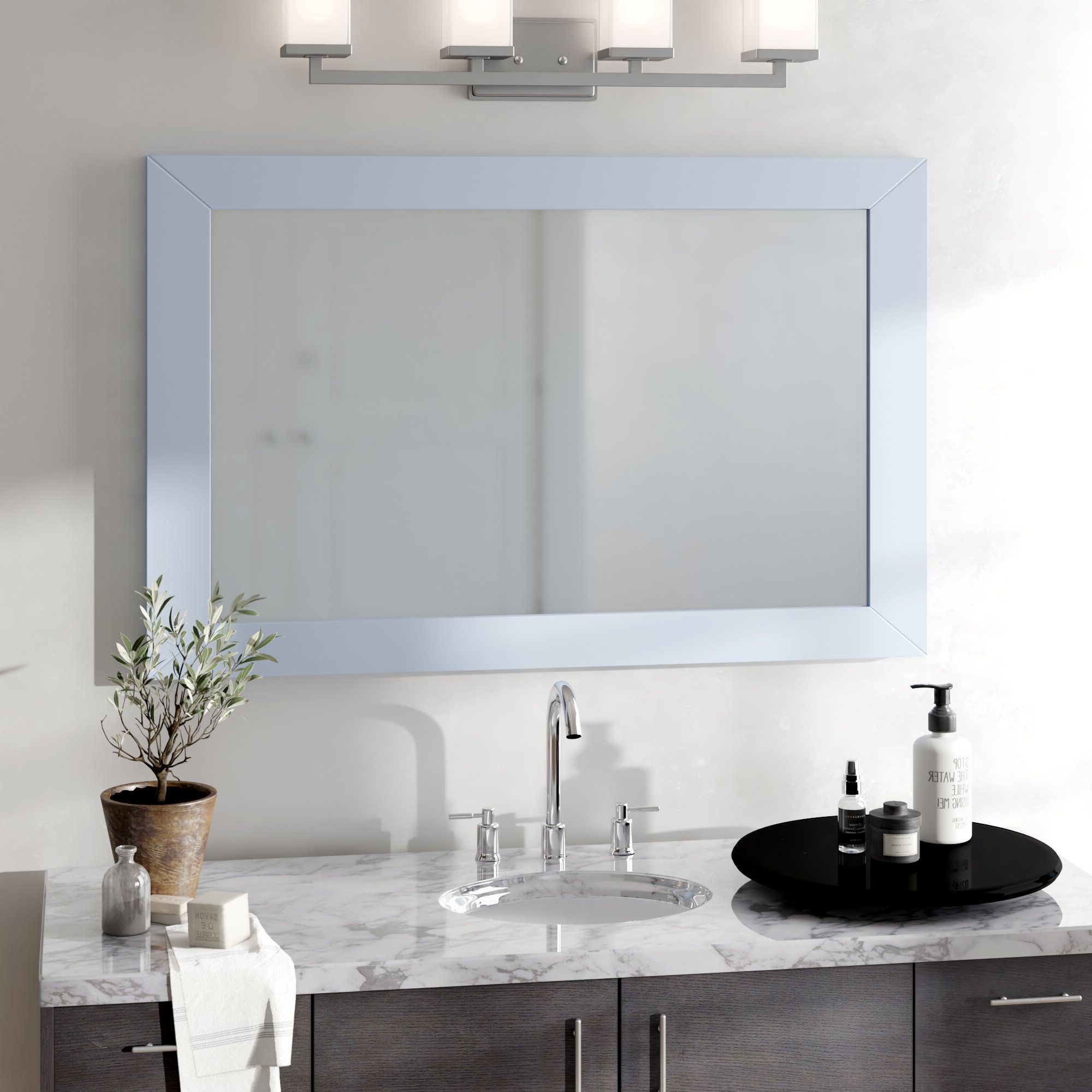 Recent Piccirillo Rectangle Framed Bathroom Wall Mirror Regarding Framing Bathroom Wall Mirrors (View 5 of 20)