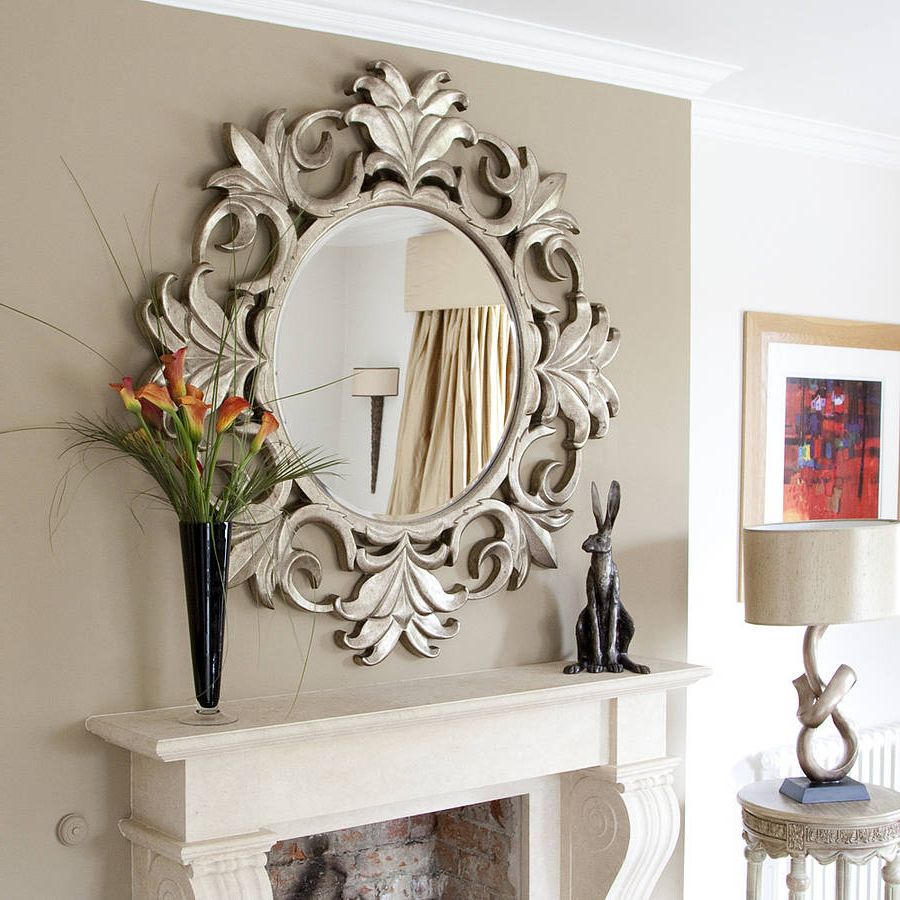 Rosette Wall Mirrors For Trendy Modern Wall Mirrors Decor Mirror Ideas Silver For Deco Decoration (View 11 of 20)