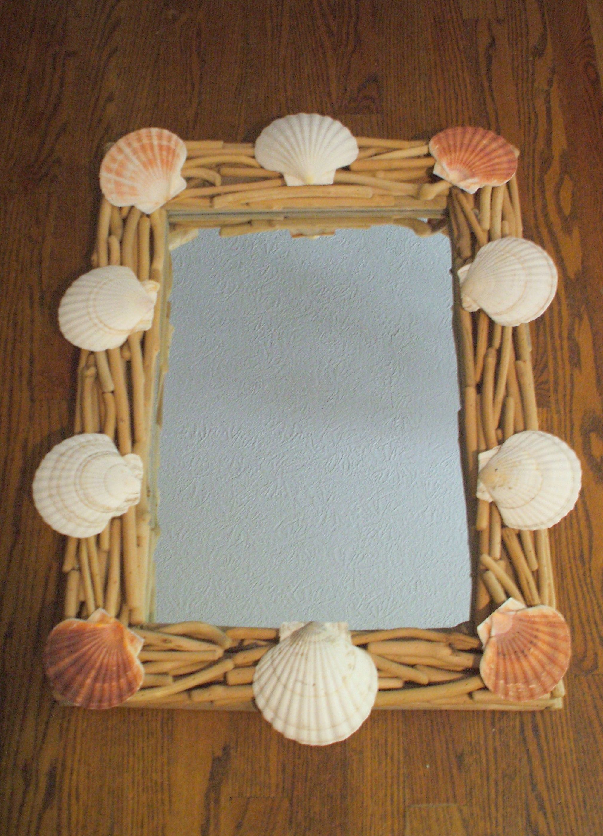 Seashell Wall Mirrors Regarding Fashionable Embellished Seashell Mirror (View 19 of 20)