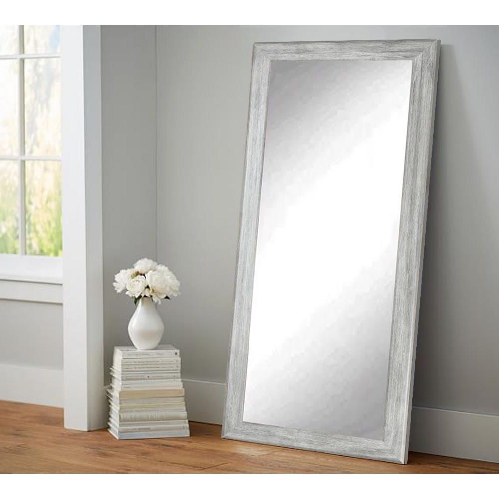 Standard Wall Mirrors Regarding Well Known Weathered Gray Full Length Floor Wall Mirror (View 1 of 20)