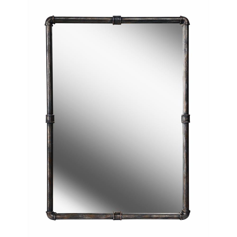 Steam Fitter Square Vintage Metal Dresser Wall Mirror With Fashionable Metal Wall Mirrors (View 14 of 20)