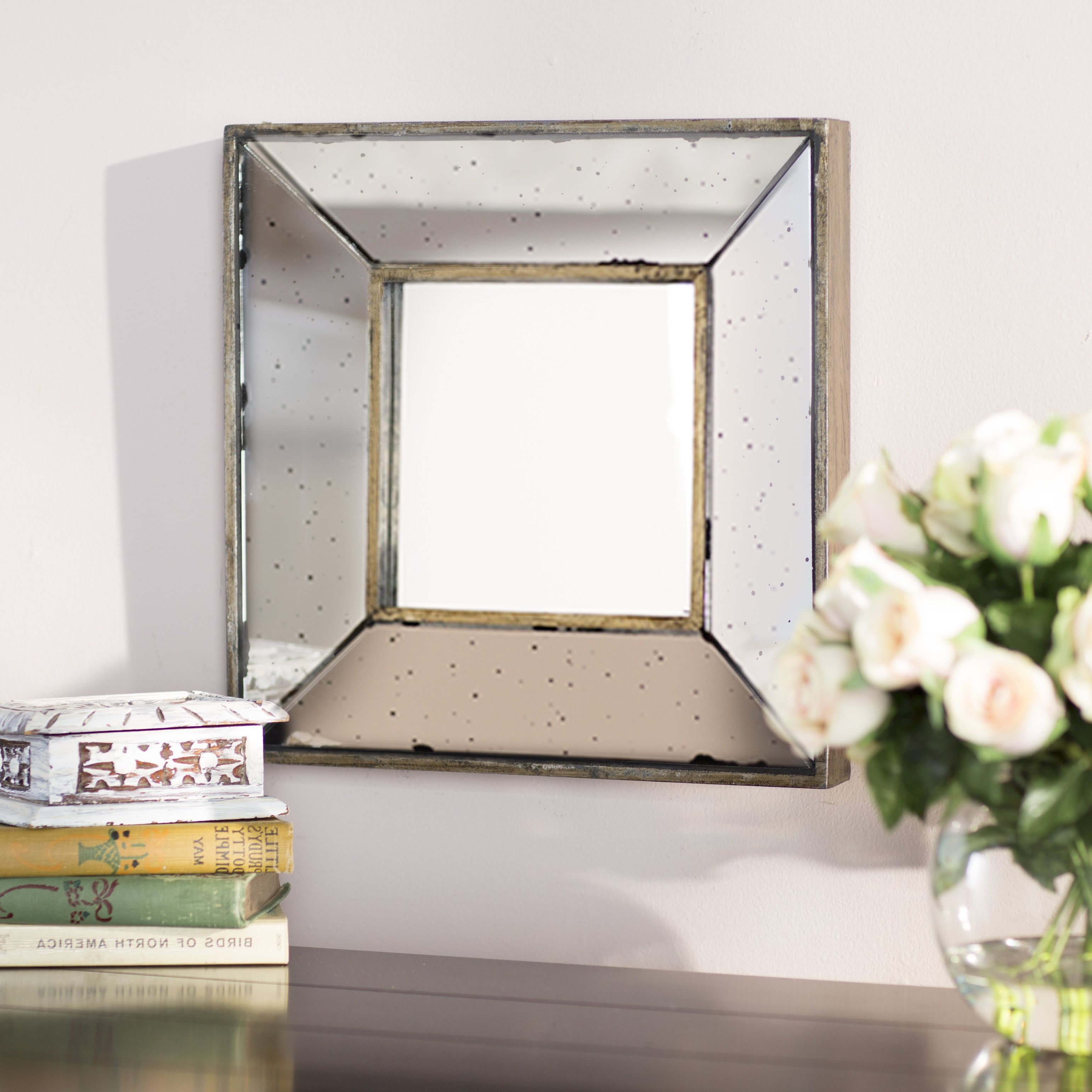 Traditional Square Glass Wall Mirror Pertaining To Most Current Stamey Wall Mirrors (View 19 of 20)