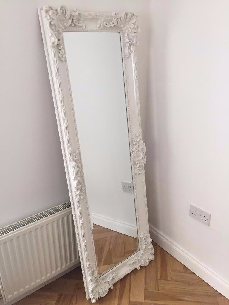 Trendy White Full Length Wall Mirrors Pertaining To Door Alone White Frame Gold Silver Exciting Mirrors Rose Floor (View 20 of 20)