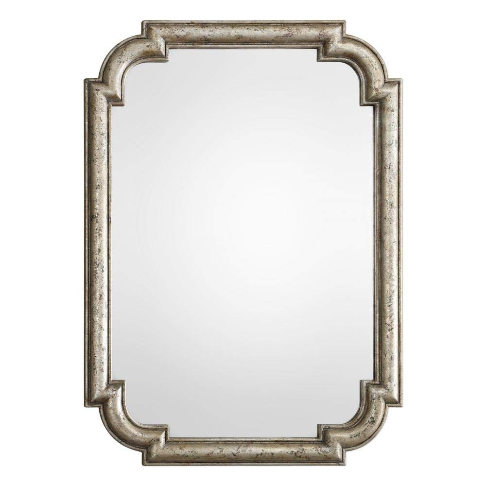 Uttermost Traditional Wall Mirror In Antique Silver With 2019 Traditional Metal Wall Mirrors (View 10 of 20)