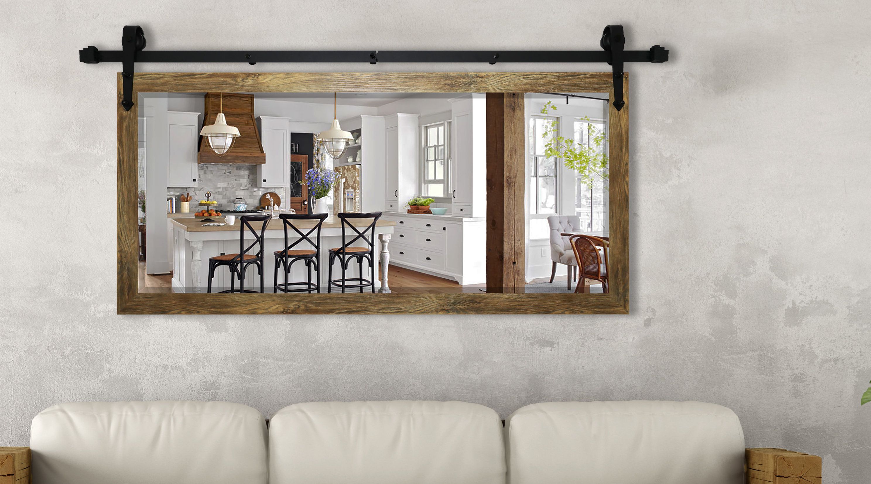 Wall Mirrors For Living Room For Most Current Nicholle Barnwood Wall Mirror (View 15 of 20)