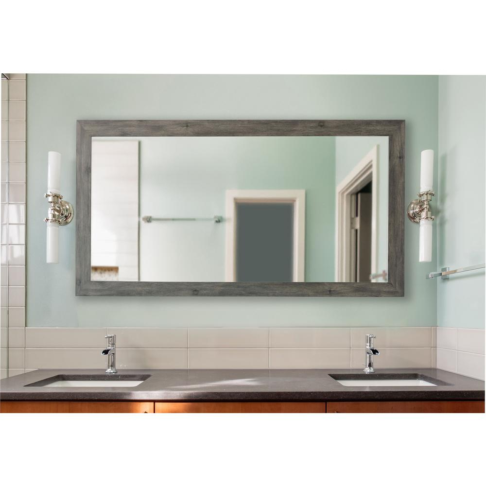 Well Known 78 In. X 39 In. Gray Barnwood Extra Large Vanity Mirror With Large Wall Mirrors For Cheap (Photo 8 of 20)