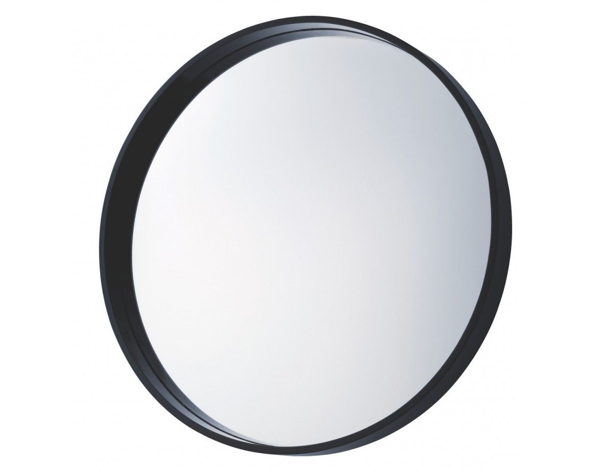 Well Known Black Wall Mirrors Throughout Aimee Black High Gloss Round Wall Mirror D65cm (View 14 of 20)
