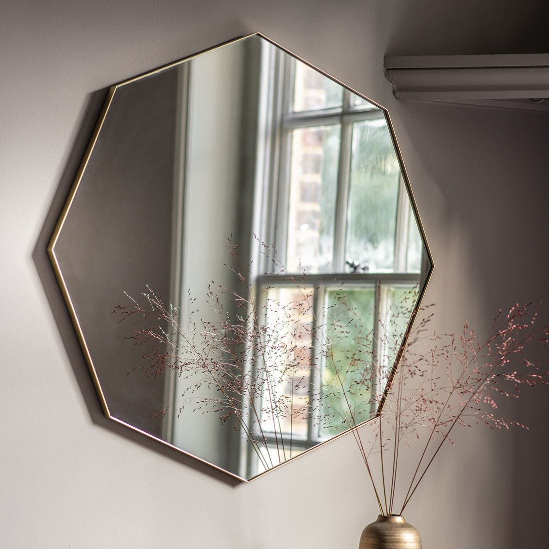Well Known Champagne Gold Octagonal Wall Mirror Inside Metal Framed Wall Mirrors (View 13 of 20)