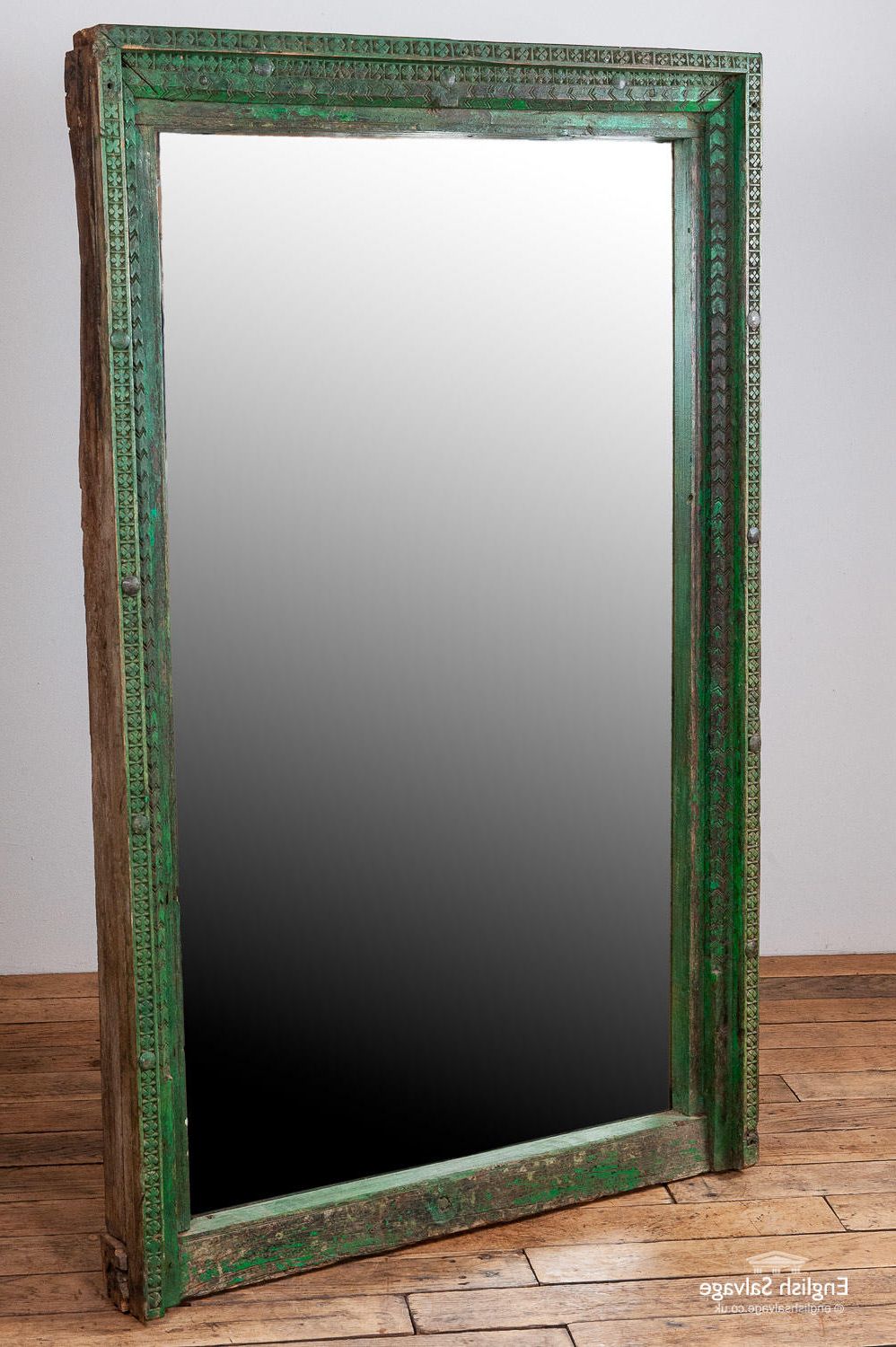 Well Known Green Wall Mirrors Regarding Substantial Carved Hardwood Green Wall Mirror (View 8 of 20)