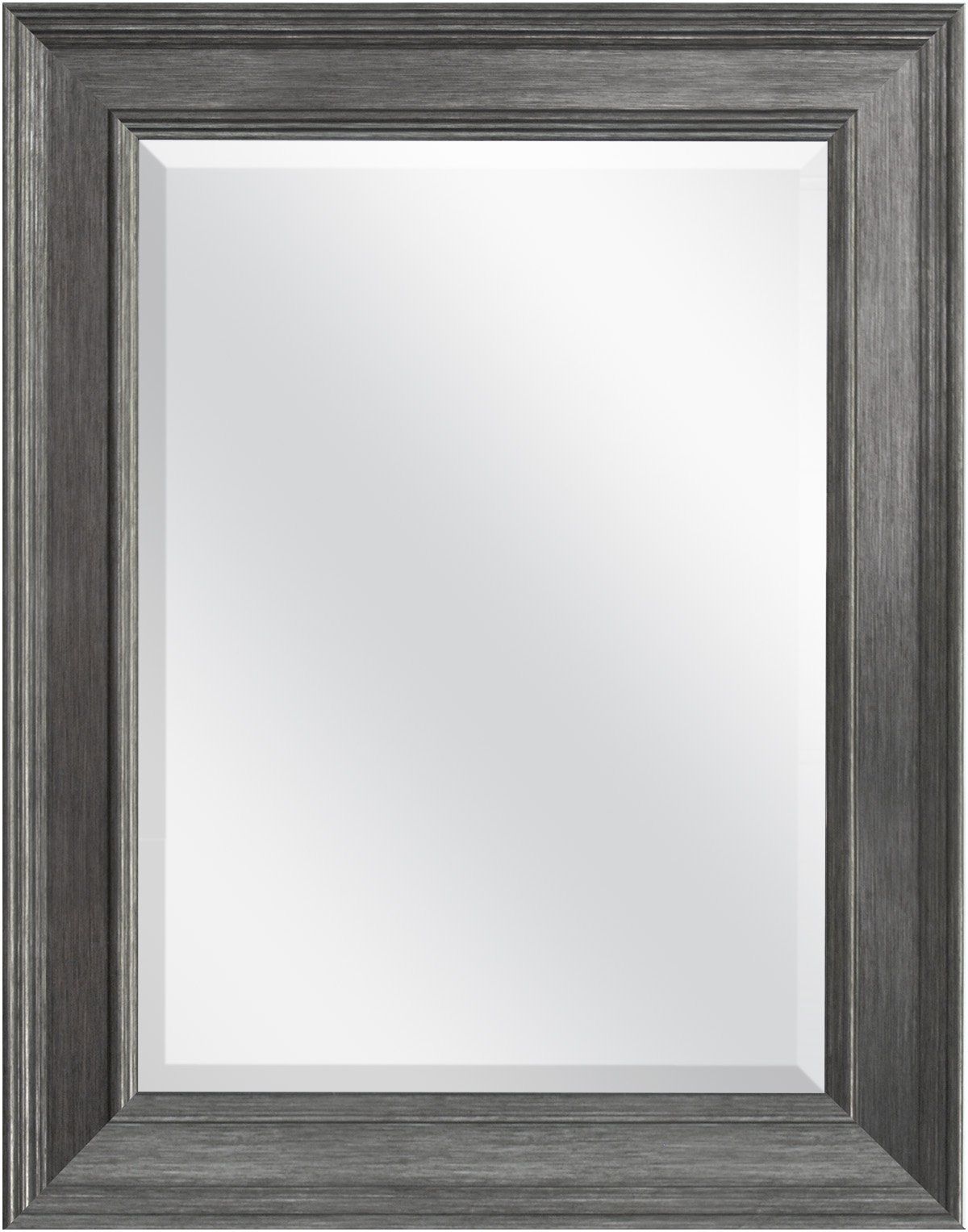 Well Known Rectangle Pewter Beveled Wall Mirrors Regarding Mcs Pewter Grooved Beveled Rectangular Wall Mirror, 21 Inch (View 12 of 20)