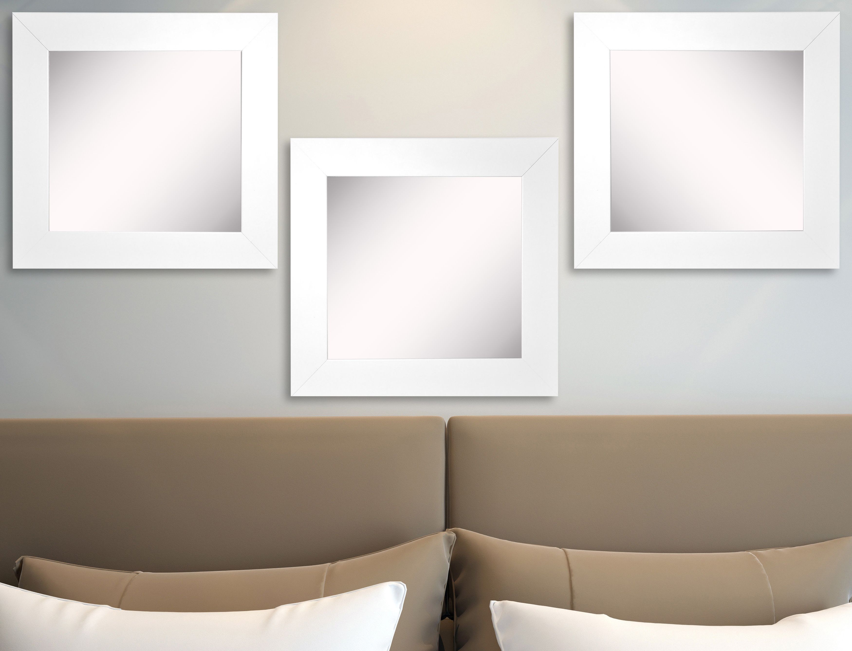 Well Known Wide Wall Mirrors For Waite White Satin Wide Modern And Contemporary Wall Mirror (View 10 of 20)