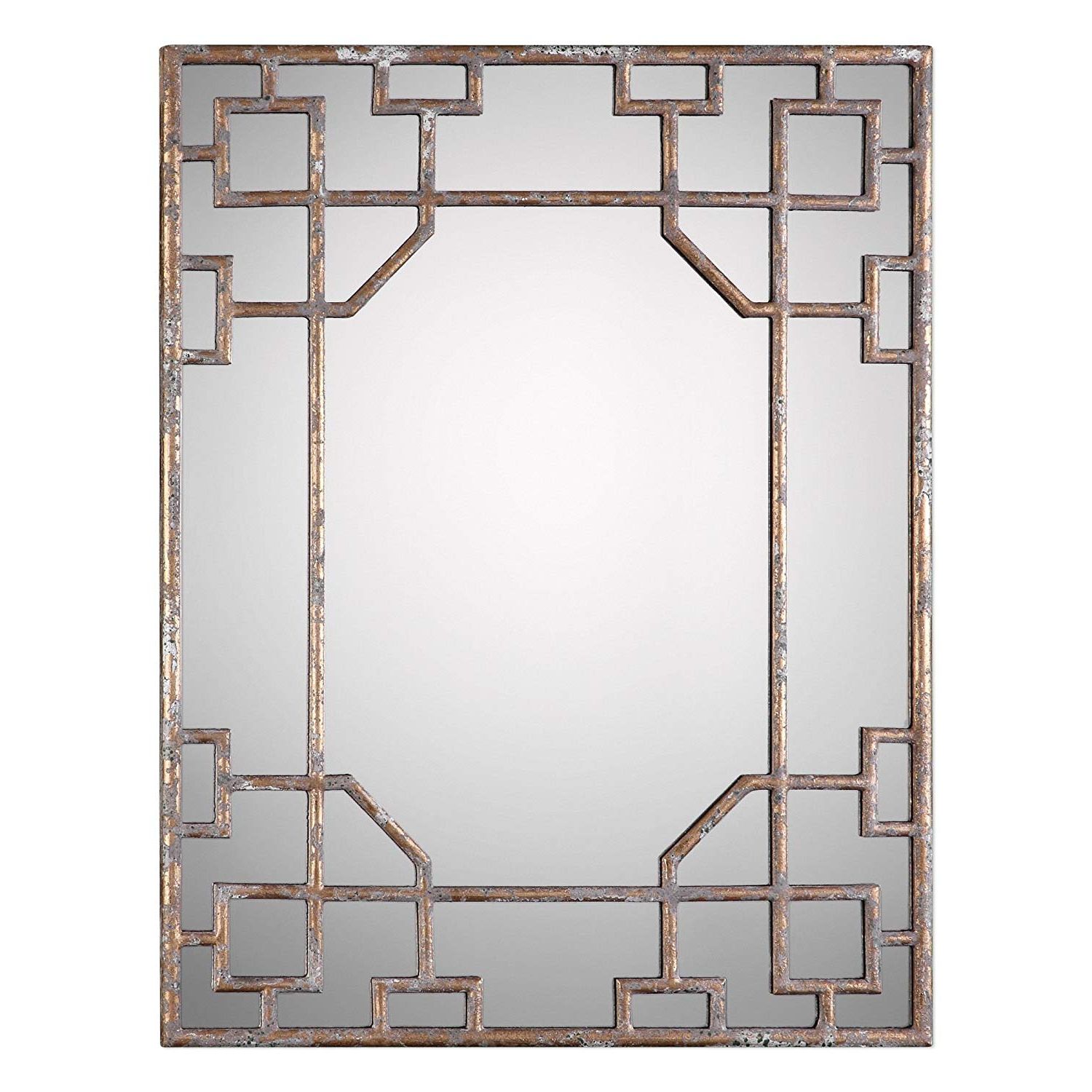 Well Liked Amazon: Asian Fretwork Overlay Wall Mirror (View 6 of 20)
